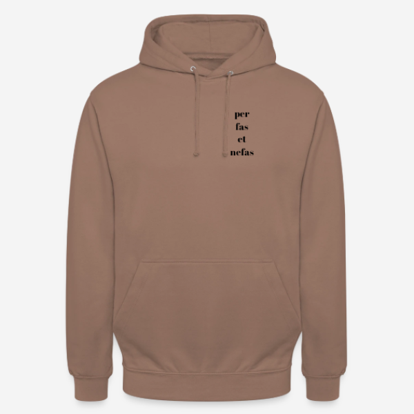 Vorderansicht eines mokka-farbenen HARD WORK ALWAYS PAYS OFF Hoodies